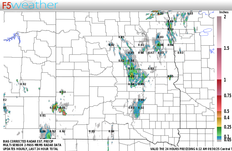 Dakotas Live Regional NEXRAD Radar Estimated Precipitation