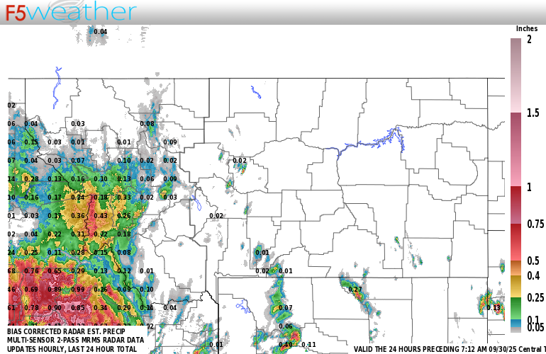 Montana Live Regional NEXRAD Radar Estimated Precipitation