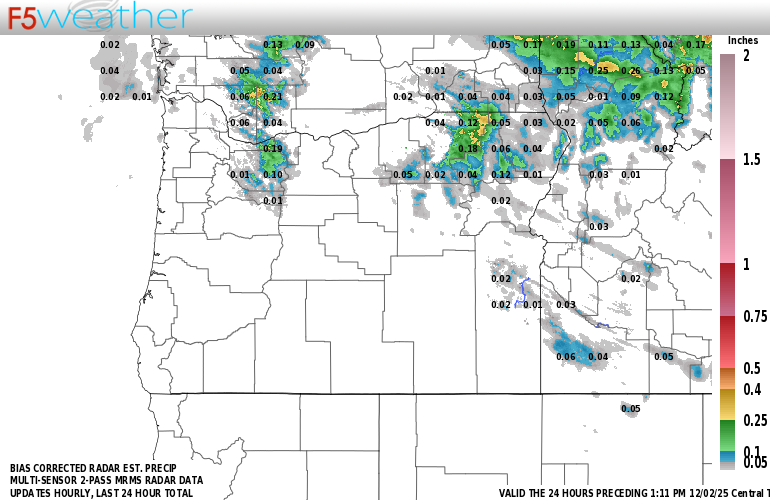 Oregon Live Regional NEXRAD Radar Estimated Precipitation