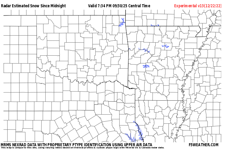 Arklatex Live Regional NEXRAD Radar Snowfall Estimate Image