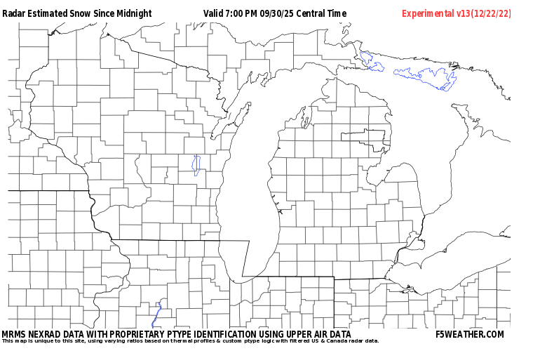 Great Lakes Live Regional NEXRAD Radar Snowfall Estimate Image