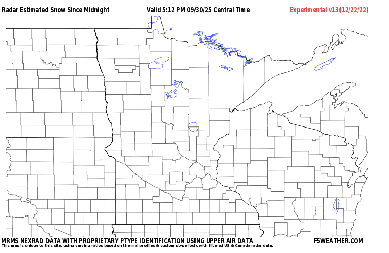 Minnesota Live Regional NEXRAD Radar Snowfall Estimate Image